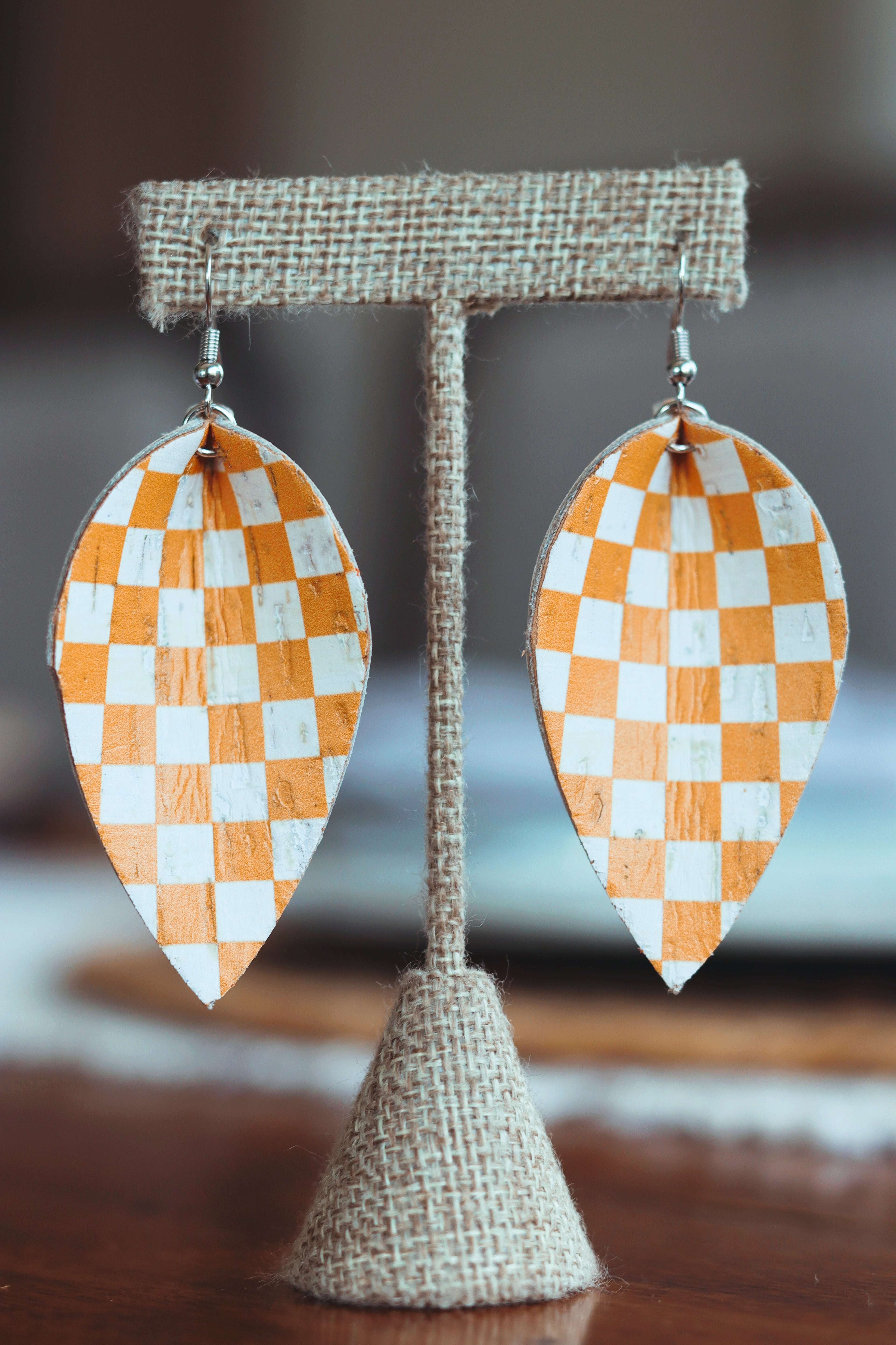 Pinched checkerboard earrings