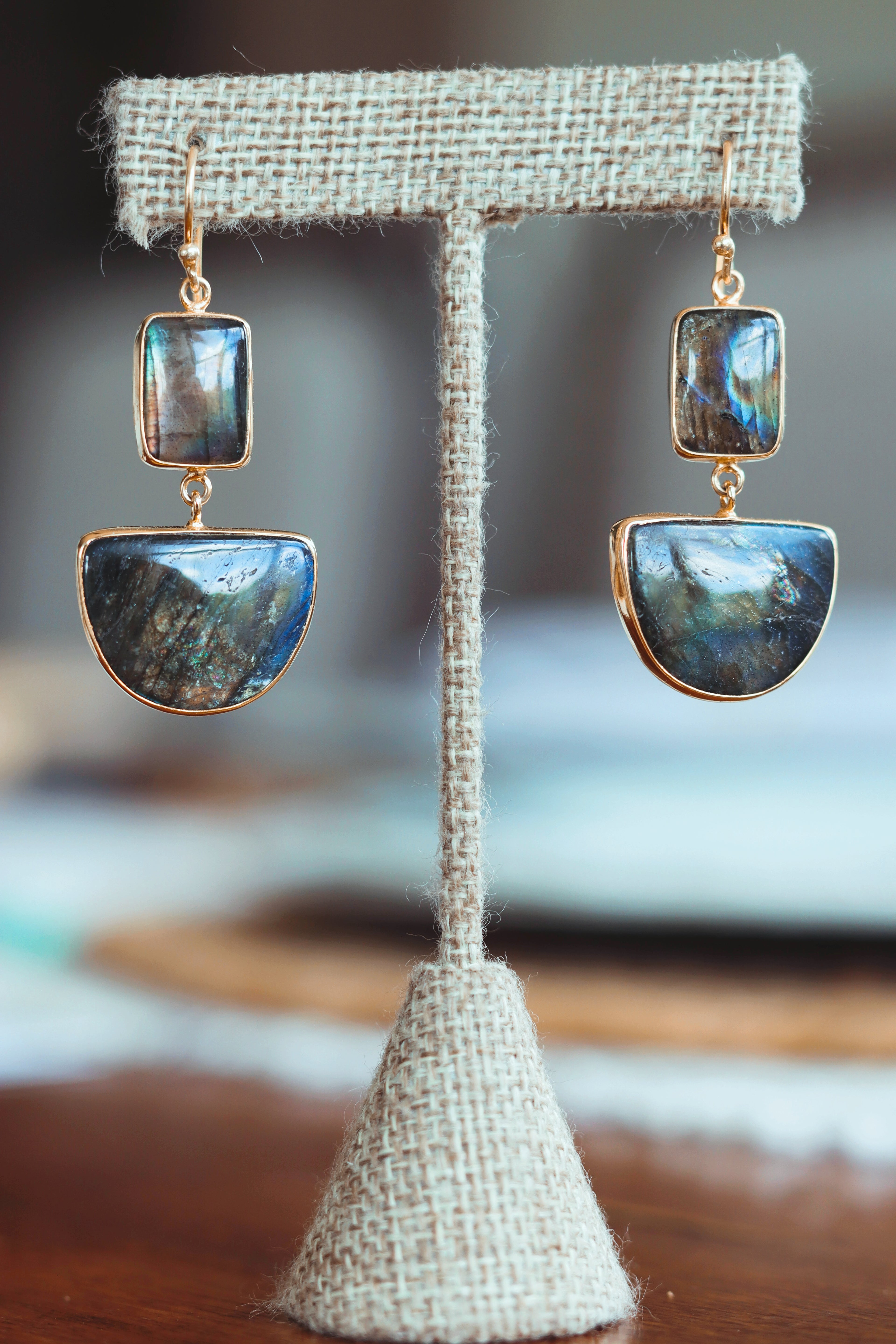 Labradorite drop earrings