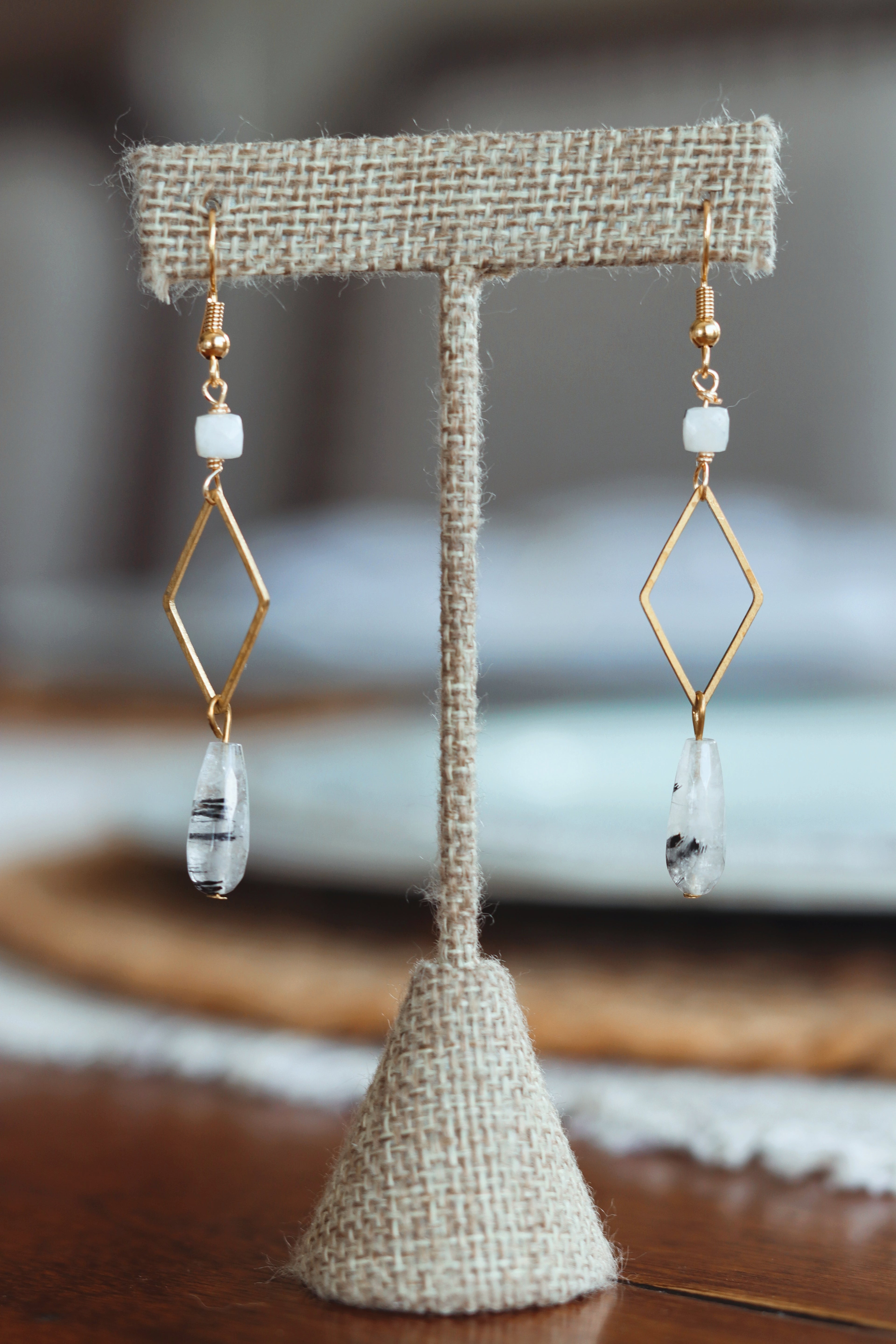 Rutilated Quartz drop earrings