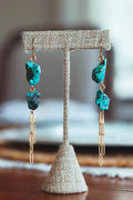 Turquoise Stone Drops with Paperclip Chain