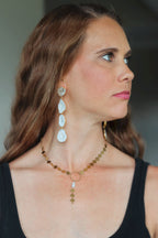 Large quartz statement earrings