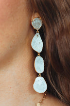 Large quartz statement earrings