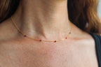 Dainty Multi Ruby Necklace