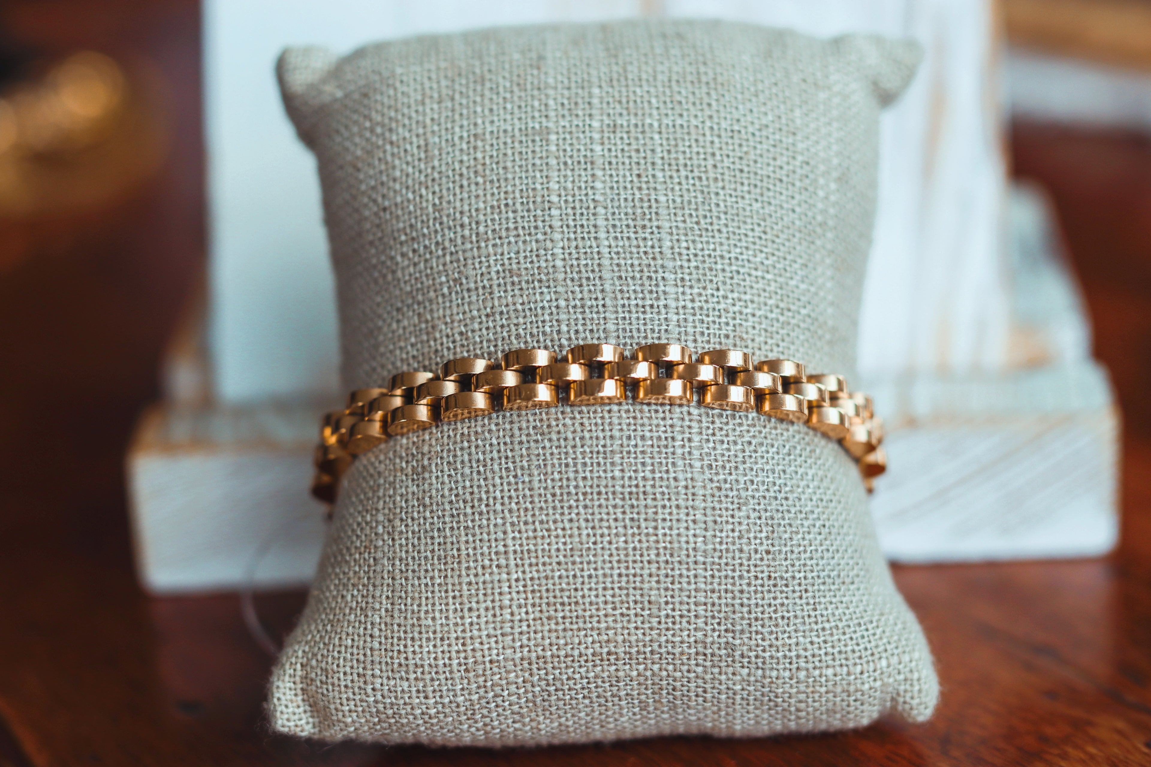 Tarnish Resistant and Waterproof Gold Tone Watch Bracelet