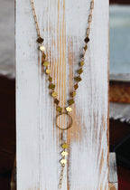 Square Chain Moonstone Y Necklace