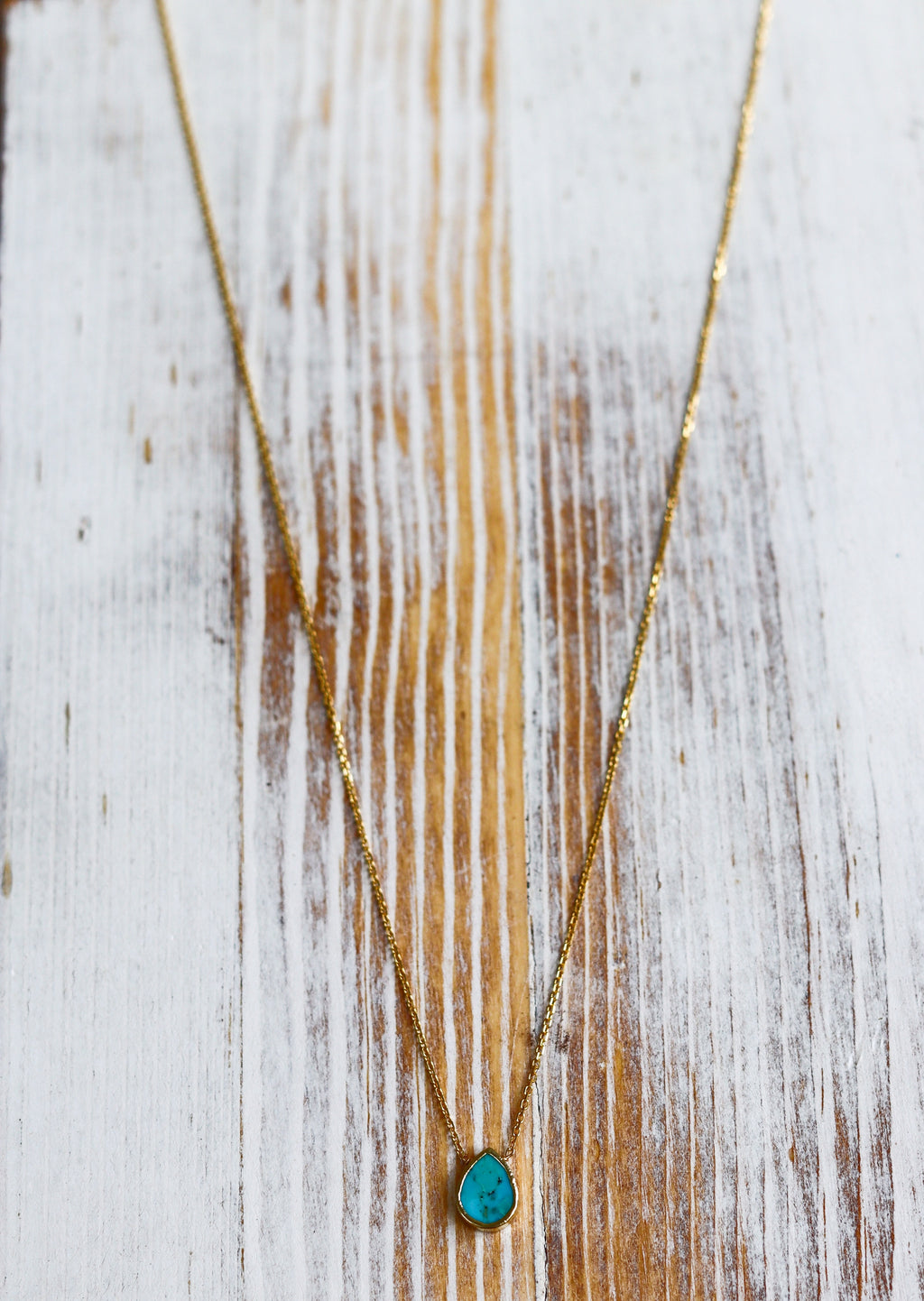Dainty Teardrop Turquoise Necklace