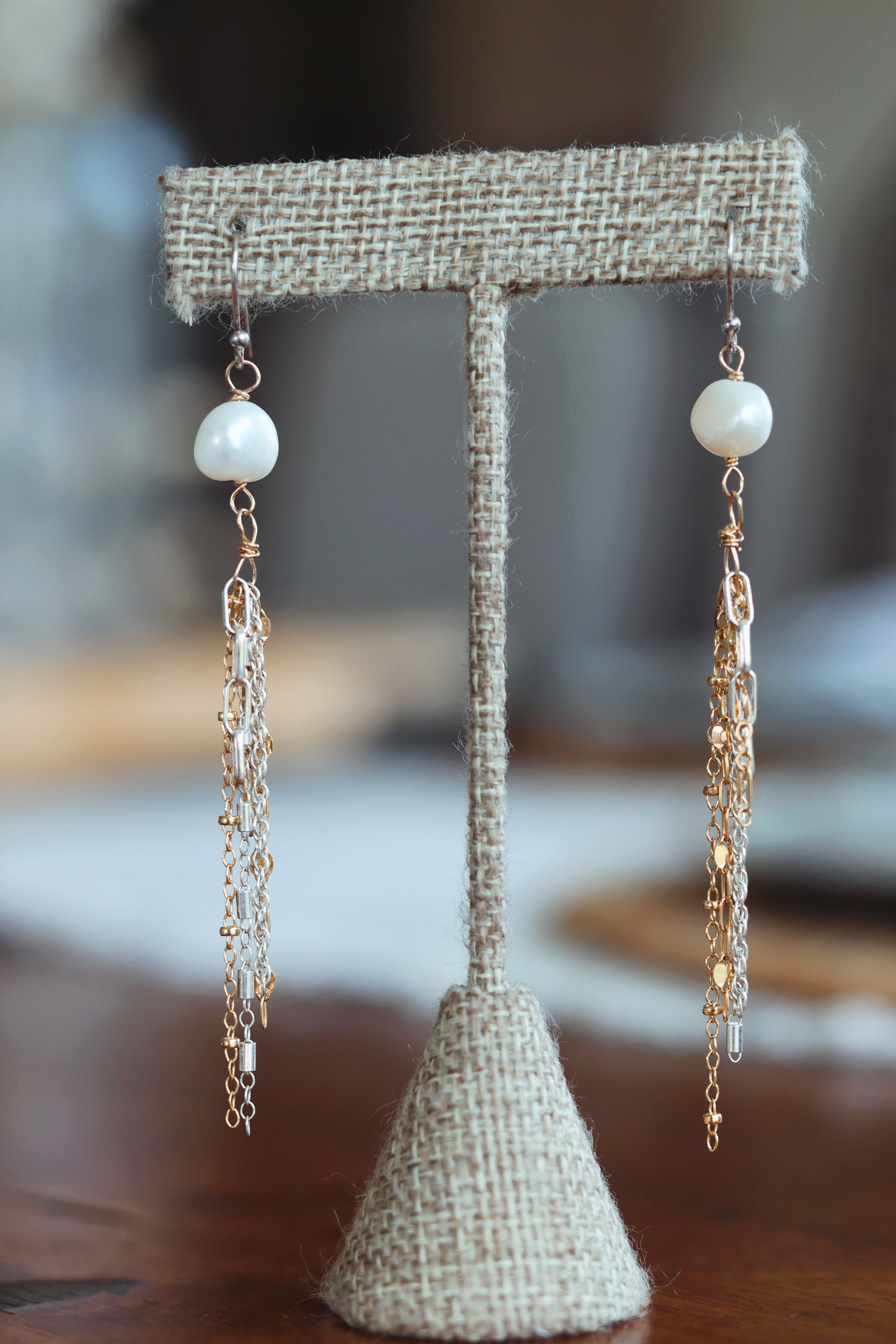 Pearl with gold filled and sterling chain